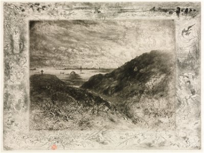 Félix Hilaire Buhot (French, 1847-1898) - The Cliff, Bay of Saint Malo - 1946.303 - Cleveland Museum of Art