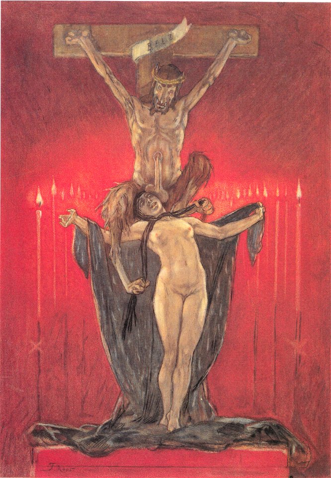Félicien Rops - Les Sataniques. Le calvaire