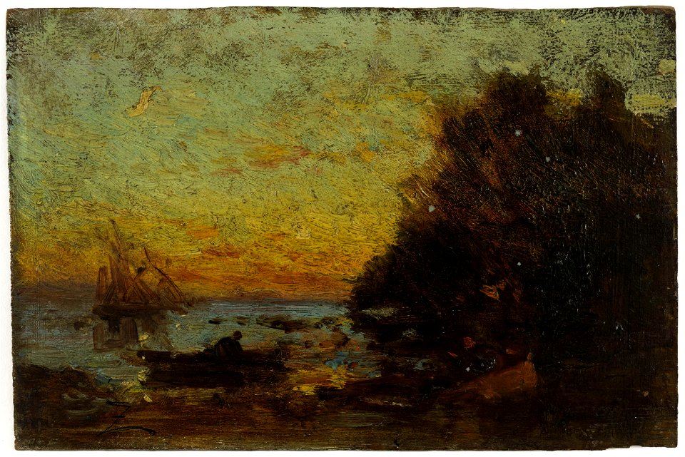 Félix Ziem - Barque et voiliers, couché de soleil. Au revers , Marine - PPP286 - Musée des Beaux-Arts de la ville de Paris