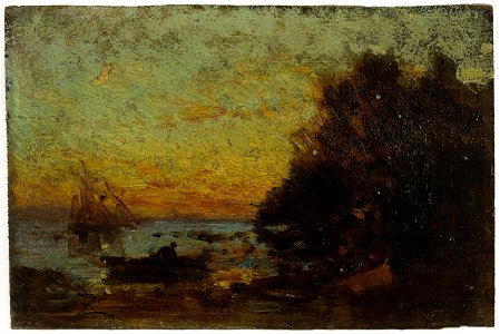 Félix Ziem - Barque et voiliers, couché de soleil. Au revers , Marine - PPP286 - Musée des Beaux-Arts de la ville de Paris