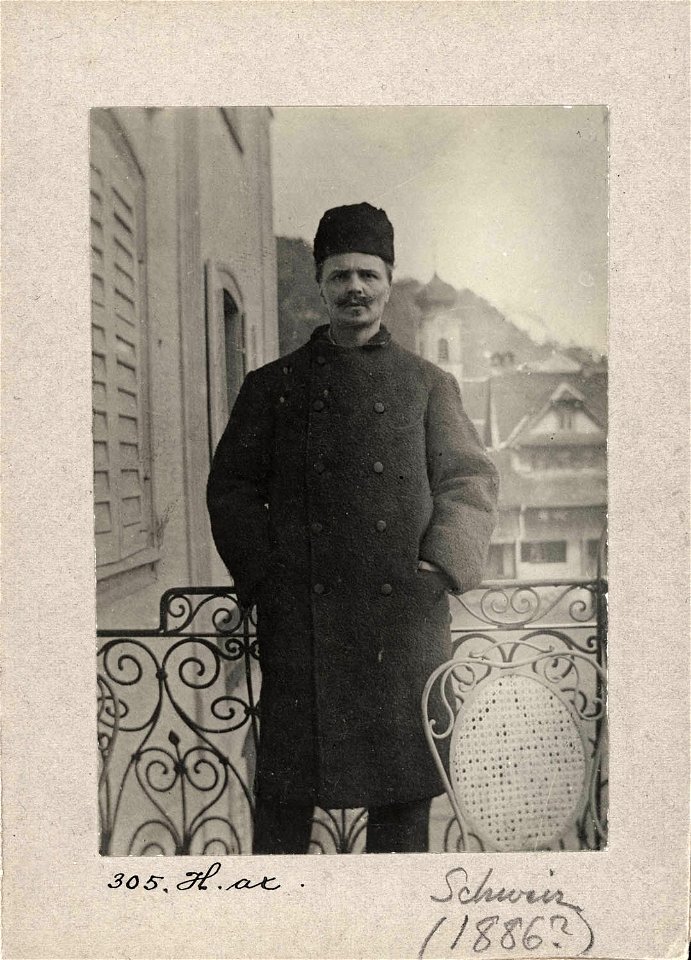 Författaren August Strindberg. Självporträtt från Gersau, Schweiz - Nordiska Museet - NMA.0035680