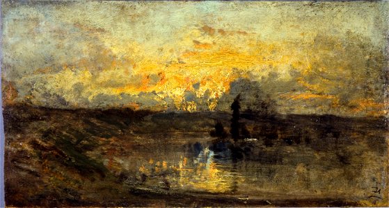 Félix Ziem - Tournant de rivière (au recto) , trois études (au verso) - PPP318 - Musée des Beaux-Arts de la ville de Paris