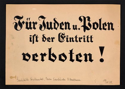 Für juden u. polen ist der eintritt verboten! LCCN2004665414