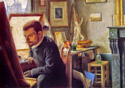 Félix Vallotton, 1887 - Félix Jasinski dans son atelier de gravure