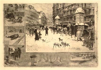 Félix Hilaire Buhot (French, 1847-1898) - Winter in Paris (L’hiver à Paris or La neige à Paris) - 2016.144 - Cleveland Museum of Art