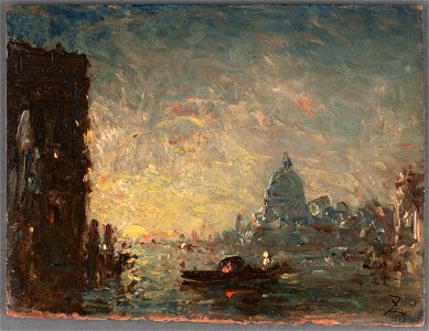 Félix Ziem - Venise au coucher du soleil - PPP294 - Musée des Beaux-Arts de la ville de Paris. Free illustration for personal and commercial use.