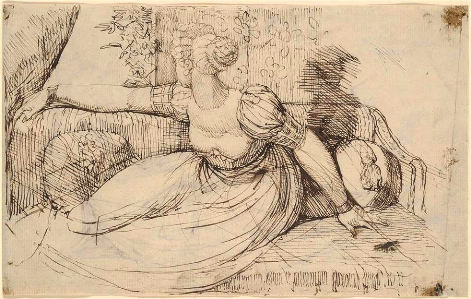 Füssli - Dame auf einem Diwan sitzend, C 1914-84