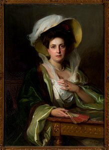 Fülöp László - Portrait of a lady in a large hat - 186653 MNW - National Museum in Warsaw