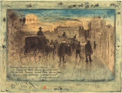 Félix-Hilaire Buhot - Convoi Funèbre au Boulevard de Clichy (Funeral Procession on the Boulevard de Clichy) - Google Art Project