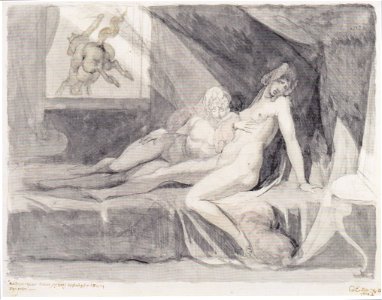 Füssli - Der Alp verlässt das Lager von zwei schlafenden Frauen, 1810