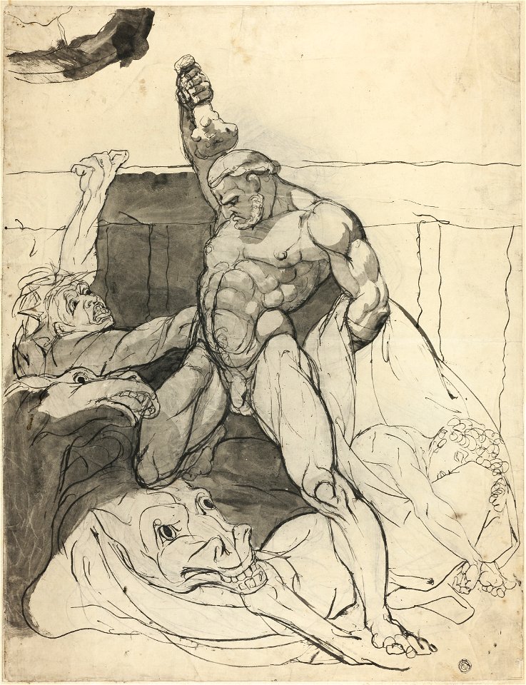 Füssli - Hercules Killing the Mares of Diomedes, 1800-05
