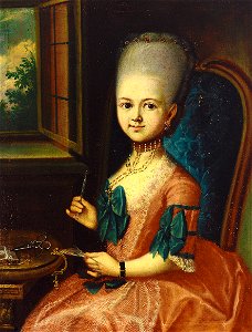 G A Hoffmann Mädchen bei der Handarbeit 1777