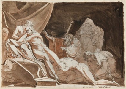 Füssli - Aetolierna bönfaller Meleager att försvara Calydon, NMH 16871875