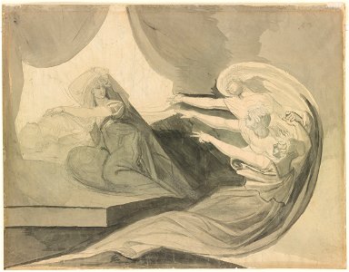Füssli - Kriemhild at the Wake of Siegfried, 1805 (verso)