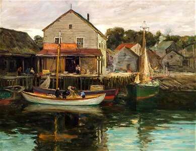 Early Morning, Rockport Wharf by Charles Paul Gruppe