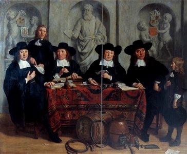G. van den Eeckhout - De overlieden van het Kuipers- en Wijnverlatersgilde - NK2378 - Amsterdam Museum