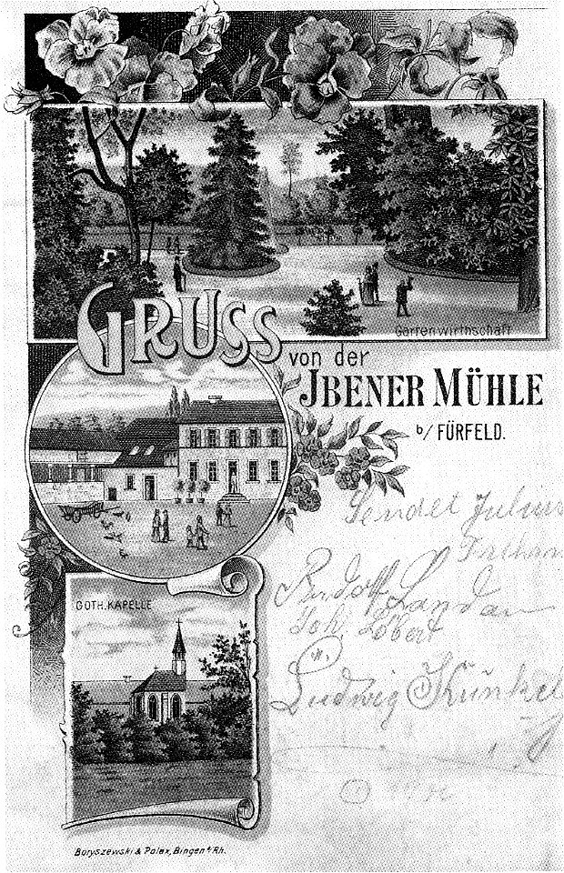Gruss von der Ibener Muehle postcard 1900
