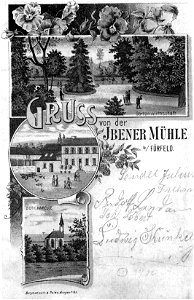 Gruss von der Ibener Muehle postcard 1900