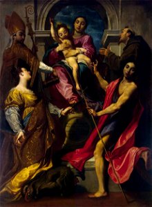 G Pagani Madonna con niño y santos 1592 Hermitage. Free illustration for personal and commercial use.