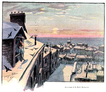 G. Redon (Paris en plein air, BUC, 1897) 11.Au sommet de la Butte Montmartre. Free illustration for personal and commercial use.
