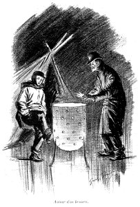 G. Redon (Paris en plein air, BUC, 1897) 12.Autour d'un brasero. Free illustration for personal and commercial use.