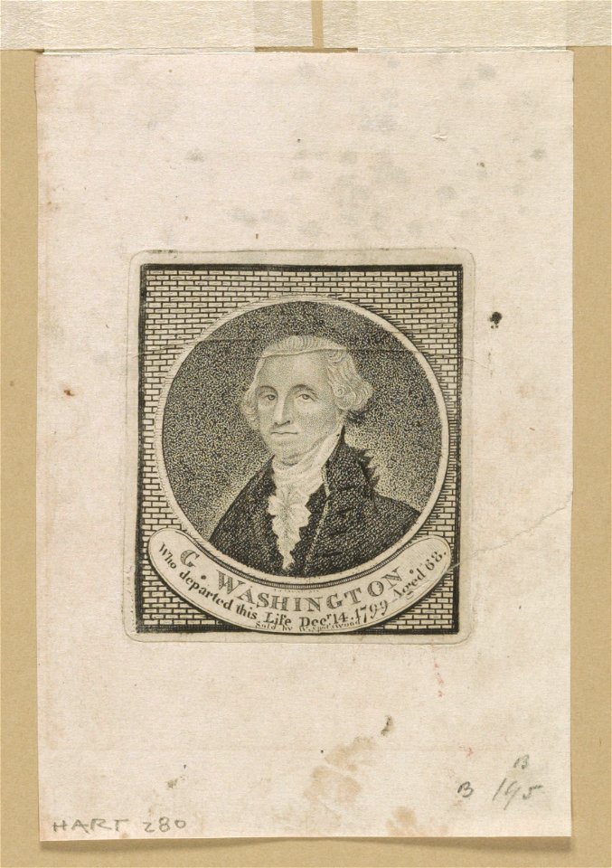 G. Washington who departed this life Decr. 14, 1799 aged 68 LCCN2013646776