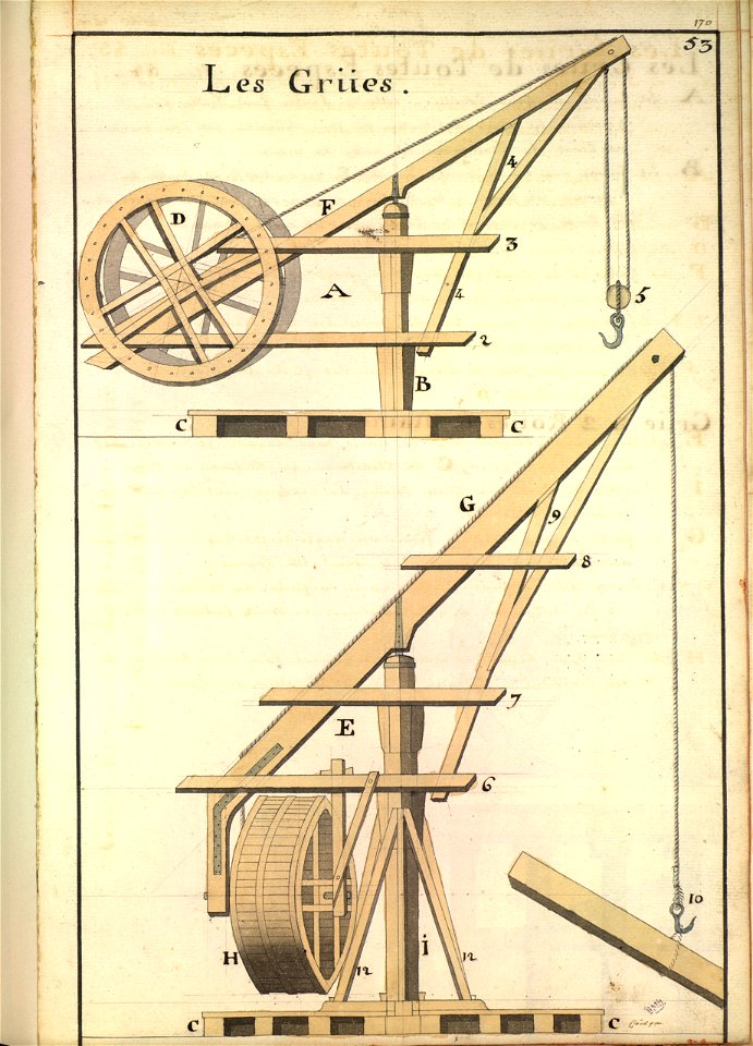Grues portuaires du XVIIIè siècle