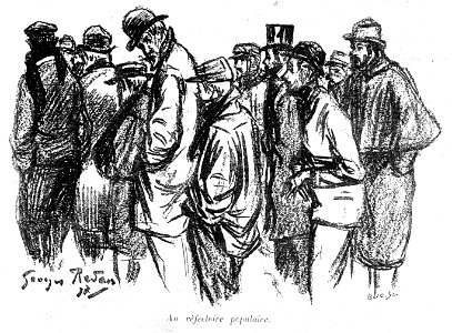G. Redon (Paris en plein air, BUC, 1897) 09.Au réfectoire populaire. Free illustration for personal and commercial use.