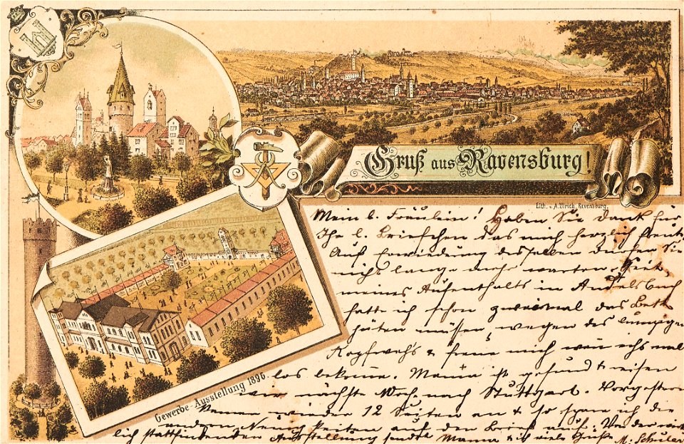 Gruss aus Ravensburg Gewerbe-Ausstellung 1896