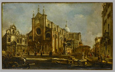 Guardi - Campo de l'église Giovanni et Paolo avec la Scuola di san Marco,à Venise, vers 1760 - 1765, RF 2252