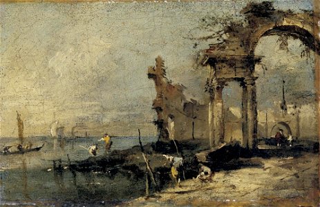 Guardi - CAPRICCIO WITH RUINS, lot.64 (cropped)