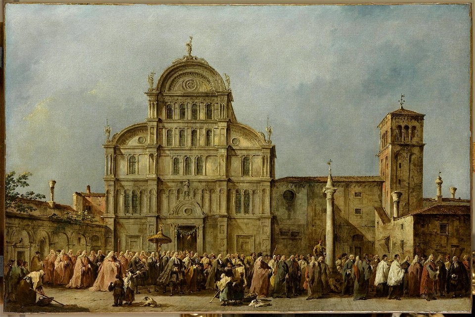 Guardi - La Procession du doge de Venise à l'église de San Zaccaria, le jour de Pâques, vers 1770 - 1780, INV 324