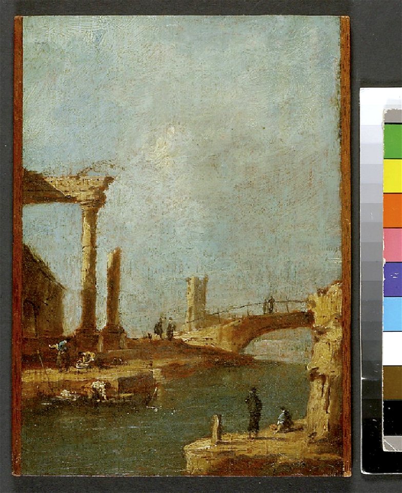 Guardi - circle of - Capriccio Ruins and a Bridge, c. 1770 - 1810, WA1967.52.1