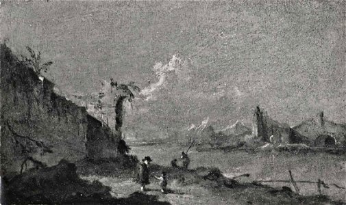 Guardi - Capriccio con arco in rovina e figure, Knoedler and Co