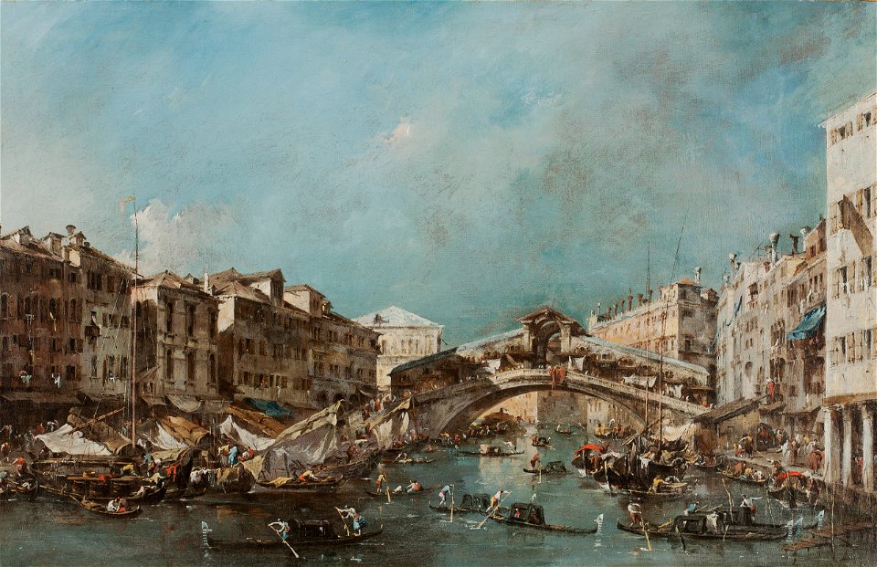 Guardi - The Grand Canal with the Rialto Bridge from the South, ca. 1775, 1940.77