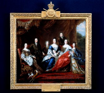 Grupporträtt av Karl XIs familj, utförd av hovmålaren David Klöcker Ehrenstrahl (1629-1698) - Livrustkammaren - 13118