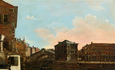 Guardi - Attributed to - VENICE, A VIEW OF THE RIALTO BRIDGE WITH THE PALAZZO DEI CAMERLENGHI, lot.78