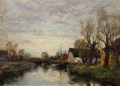 Canal at Voorburg, Holland by Charles Paul Gruppé