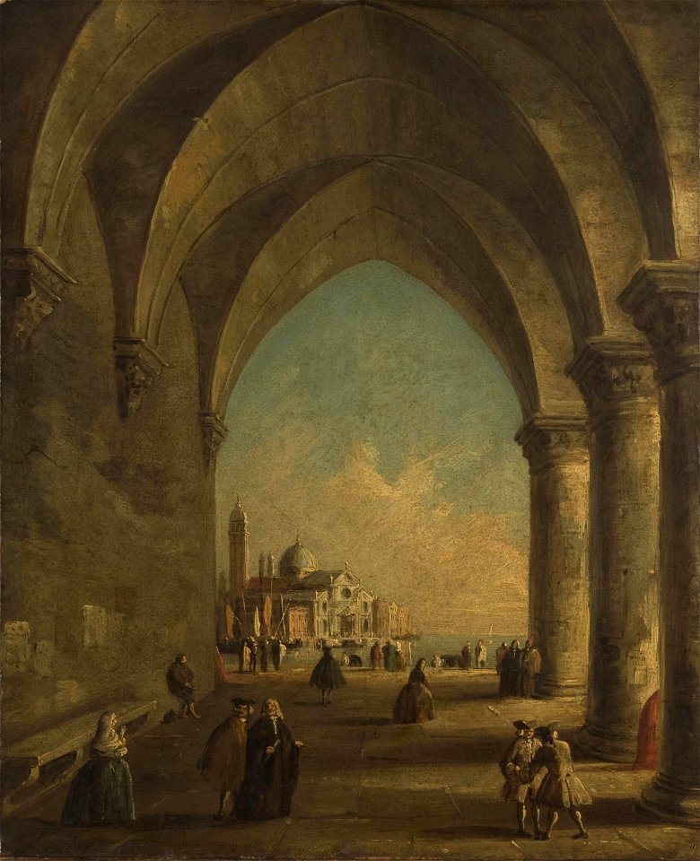 Guardi - Imitator of - San Giorgio Maggiore Seen through the Arches of the Doge's Palace, Cat. 305