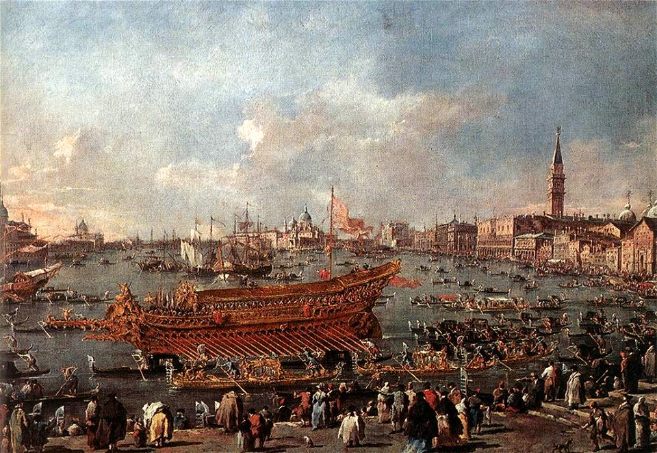 Francesco Guardi - The Doge on the Bucintoro near the Riva di Sant'Elena - WGA10855