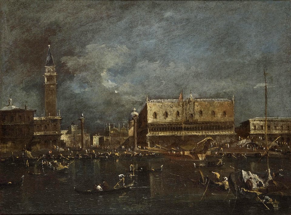 Guardi - Follower of - Doge's Palace and Libreria from the Laguna, c. 1785-1790, Cat. 301