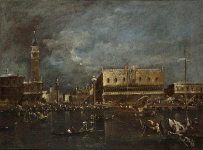 Guardi - Follower of - Doge's Palace and Libreria from the Laguna, c. 1785-1790, Cat. 301