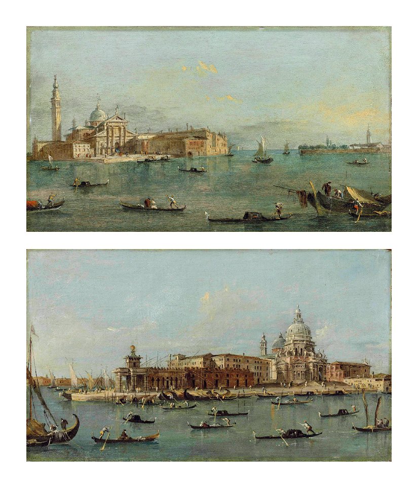 Guardi - The Island of San Giorgio Maggiore, Venice, seen from the Bacino; and The Dogana and Santa Maria della Salute, Venice, 558483