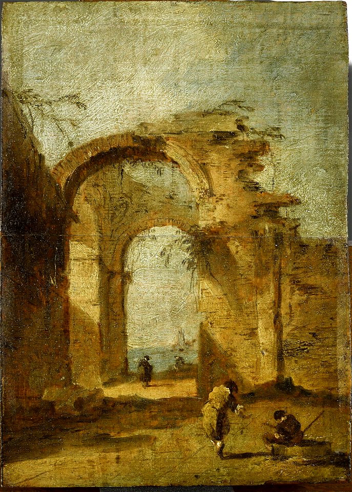 Guardi - Genre de - Caprice avec un arc en ruine, RF 1938 33