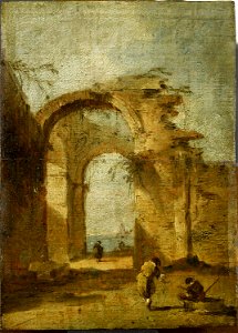 Guardi - Genre de - Caprice avec un arc en ruine, RF 1938 33