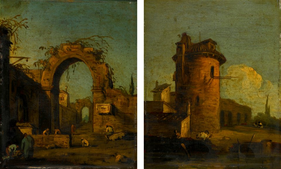 Guardi - Manner of - CAPRICCIO OF AN ANCIENT DOORWAY; CAPRICCIO WITH RUINS, lot.720