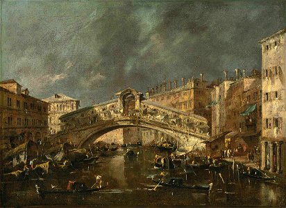 Guardi - The Grand Canal, Venice, looking towards the Rialto Bridge, 6048413