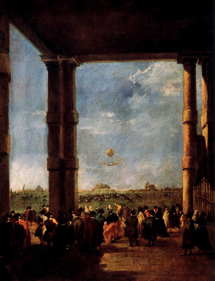 Francesco Guardi - Hot-Air Balloon Rising - WGA10880