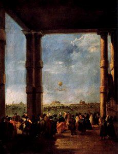 Francesco Guardi - Hot-Air Balloon Rising - WGA10880