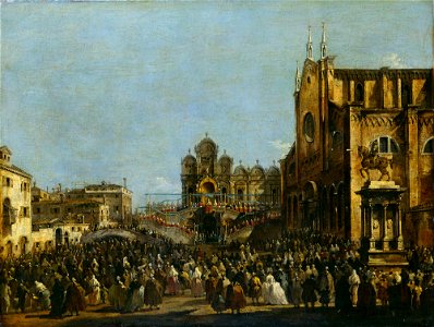 Guardi - Papst Pius VI. segnet die Venezianer, Um 1782, Gal.-Nr. 601 A